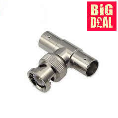 BNC 1 Male to BNC 2 Female T piece Adapter