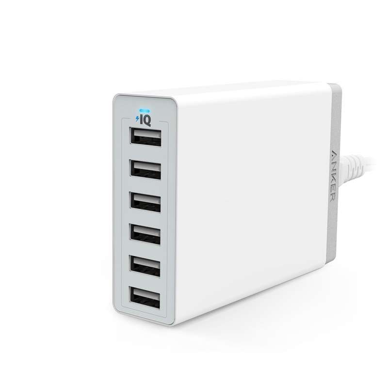 Anker 60W 6-Port Family-Sized Desktop USB Charger with PowerIQ Technology