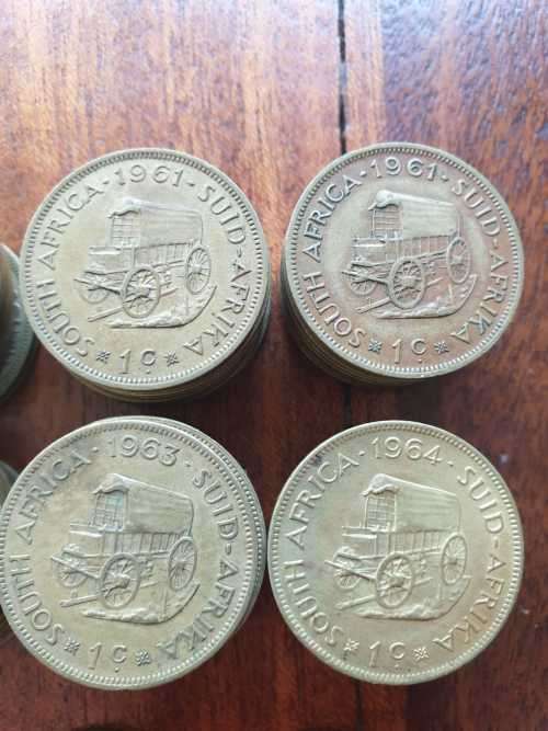 1961-63 South Afirca one cent coins
