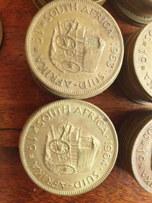 1961-63 South Afirca one cent coins
