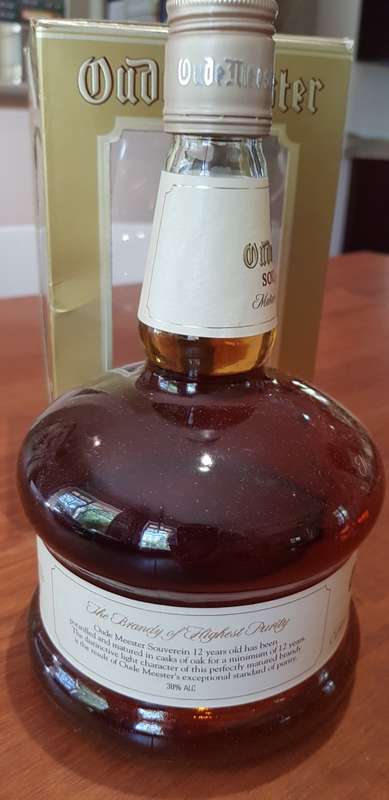 VINTAGE OUDE MEESTER SOUVEREIN - MATURED 12 YEARS BRANDY - STILL SEALED.