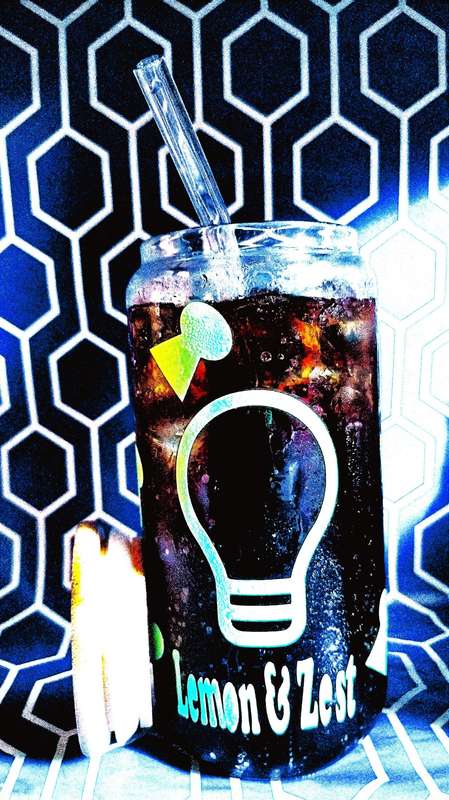 Glow-In-The-Dark Tumbler Glass with Glass Straw [Party Glass]