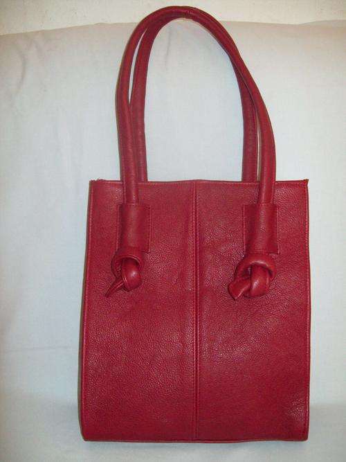 JADA red two strap genuine leather bag (large)