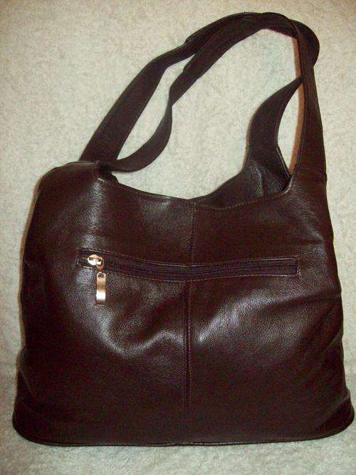 LEE dark brown genuine leather two strap bag