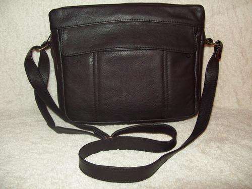 NOLENE black 2 strap genuine leather bag