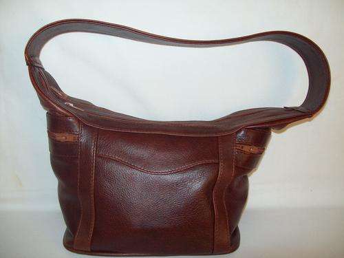 RENE Dark Tan one strap genuine leather bag