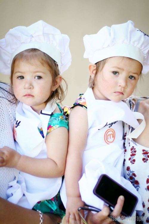 childrens embroidered apron and chefs hat