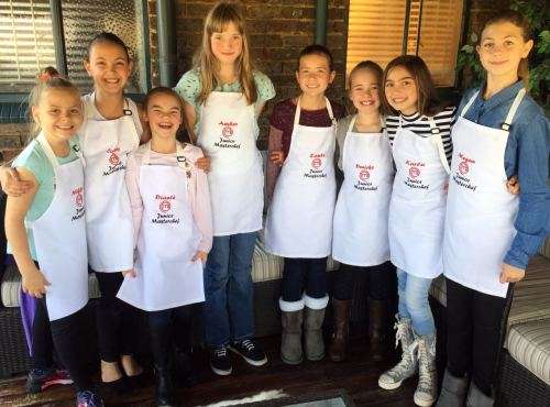 childrens embroidered apron and chefs hat