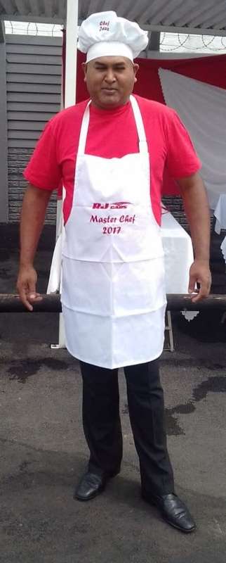 childrens embroidered apron and chefs hat