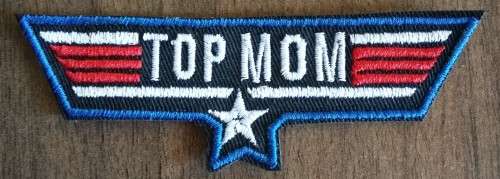 Top Mom embroidered patch