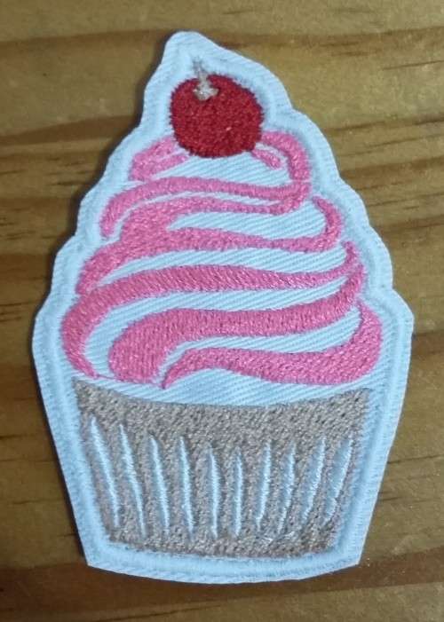 Cup cake embroidered patch