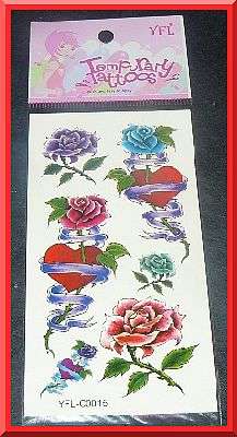 Roses and Hearts Temporary Tattoos