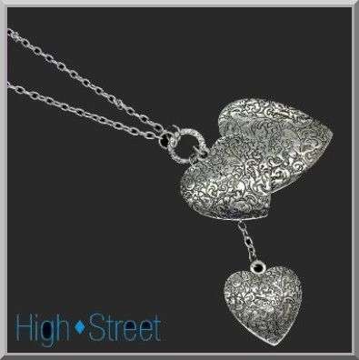 "High Street" Stylish Triple Heart Necklace