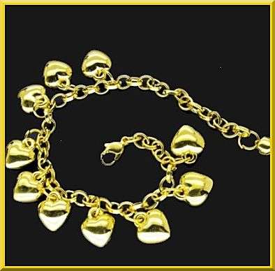 Goldtone Multiple Heart Bracelet