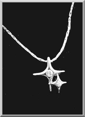 18kgp Necklace Displaying a Sparkling Star Pendant