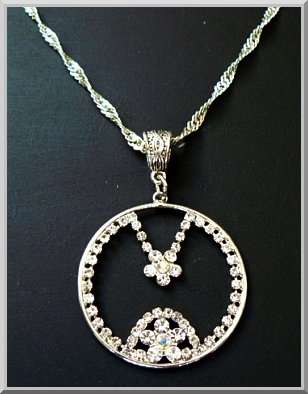 18KGP AB Crystal Flower Necklace