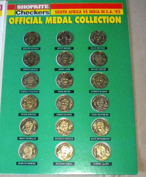 MEDAL COLLECTION 1992 FIRST test series S.A vs INDIA official commemorative medal collection