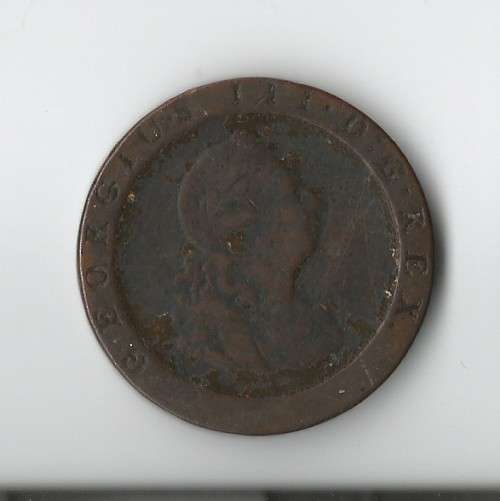 1797 GREAT BRITAIN GEORGIUS III  CARTWHEEL  PENNY UNGRADED COPPER