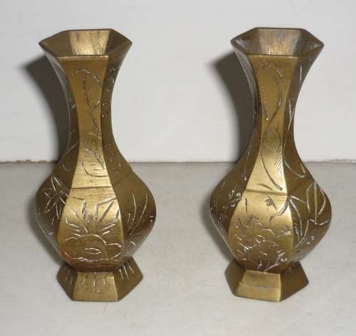 MINI BRASS VASES X 2 R 45.00 FOR BOTH