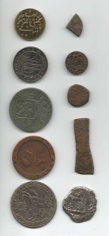 IN COMPLETE SET OF VAN RIEBEECK REPLICA COINS 10 COINS ( SHORT TWO COINS )