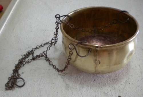 HANDMADE BRASS HANGING BOWL