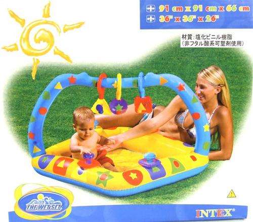 INTEX Baby Splash Pool with squeeks and rattles for Development (91cm x 91cm x 66cm)