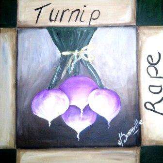 Turnip [300x300mm ] Blocked and Ready to Hang - by dSomm'ville