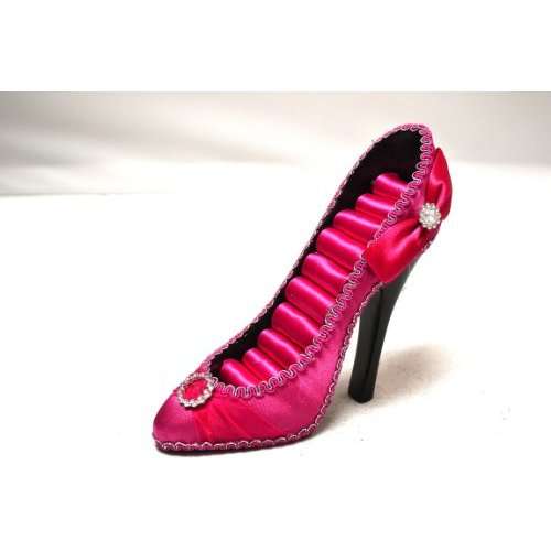 Fuschia Elegant Shoe Ring Display - 110mm x 120mm x 45mm