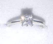 Genuine Princess Cubic Genuine Silver Ring