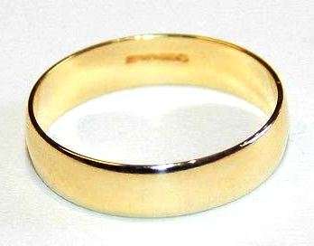 SOLID 9ct Yellow Gold Wedding Band - Plain - 3.2mm - Size 7.5 / O-P