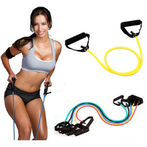 LATE START!! HOME EXERCIZE RESISTANCE TUBE INCLUDES HANDLES - 1x LIGHT