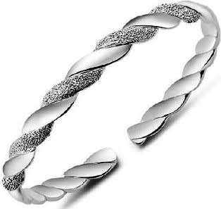 STUNNING! Ladies Twisted Design Matte Cuff Bangle Bracelet
