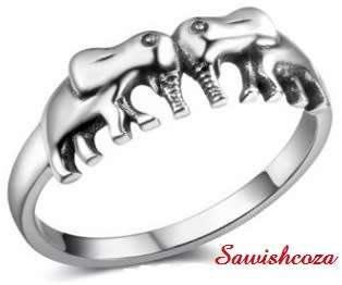 Genuine 925 Sterling Silver Ring - Elephants of Africa - Size 7 only [N½ 17.3mm]