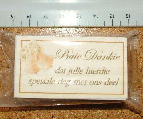Wedding / Engagement Thank you / Dankie card - pack of 50  (AFRIKAANS)