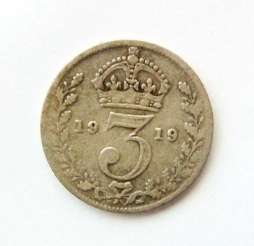 1919 British Three Pence 3d