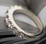 Size 7 / O - Brand New Semi-Eternity Cocktail Ring clad in 18k White Gold