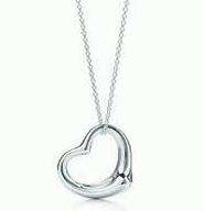 Brand New Silvertone Modern Heart Necklace