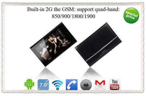 Latest - 7 Inch 3G Tablet Phone - 8GB - A10 Cortex A8-1.0Ghz, with Latest Android 4 - Combo Pack