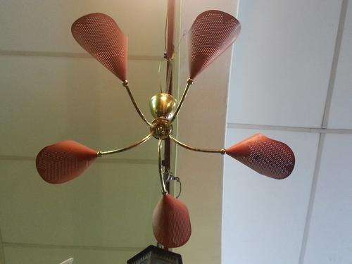Retro Ceiling Light Fitting, Coral or Orange Mandarin