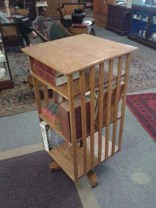 Rotating Oak Book Stand C1915, or Revolving Book Case
