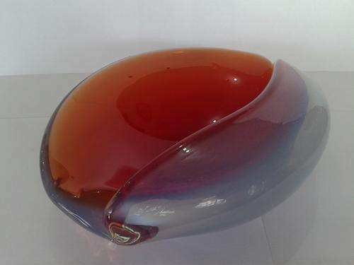 Murano Glass, Mandarin and Milk Shell Bowl, Circa 1970