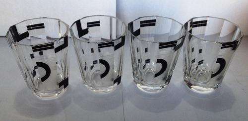 4 Art Deco Glasses.