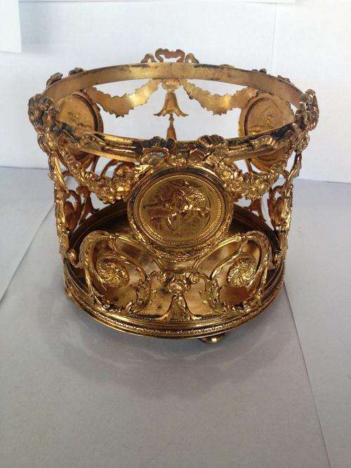 French Gilt-Brass Bottle Holder, Nineteenth Century.