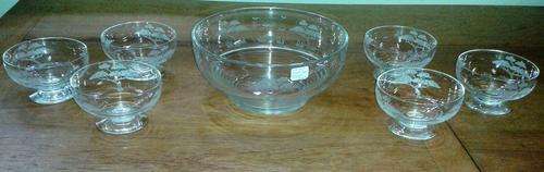 Stuart Crystal 7 Piece Fruit Set C1920.