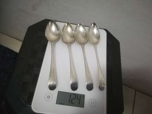 SILVER HALLMARK TEASPOONS X4