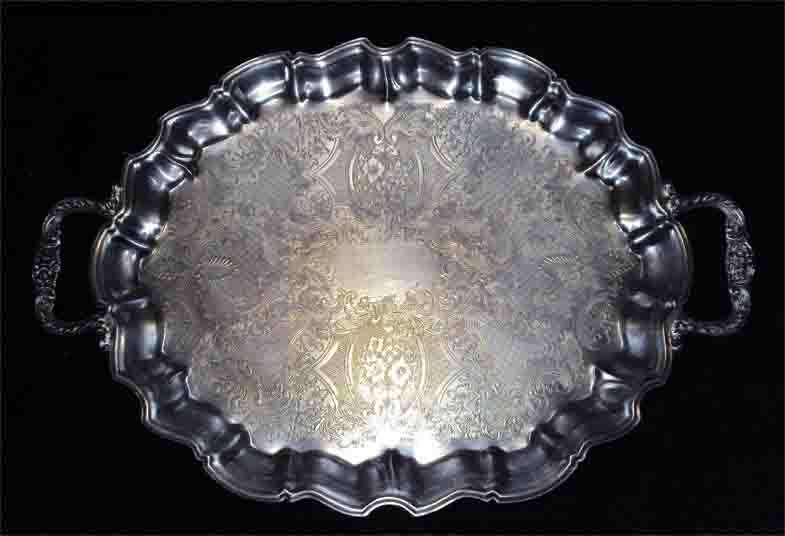 BEAUTIFUL EMESS SILVER PLATED SERVING TRAY
