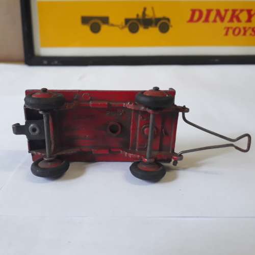 DINKY 25c TRAILER, RED IN PLAYWORN CONDITION, NO BOX