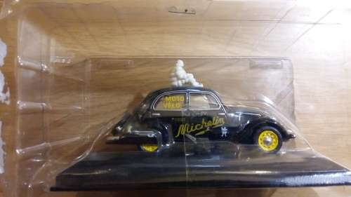 XO DIECAST MODEL *** MICHELIN - PEUGEOT 202 CAR - BLACK *** PLASTIC STYLE BOX, BOX WORN