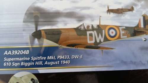 Supermarine Spitfire MkI, P9433, DW-E, 610 Sqn Biggin Hill, P/O Constantin Pegge DFC, August 1940