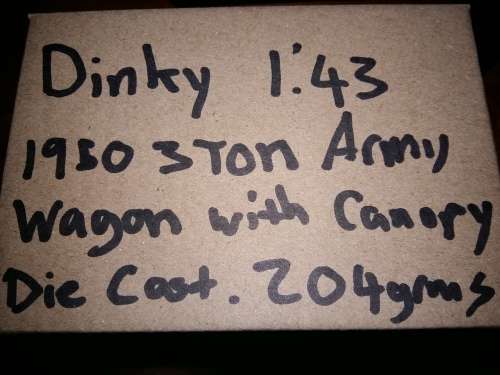 Vintage DINKY TOYS 1950, 621 3 Ton Army Wagon with Canopy, No Box, PLayed With, 1:43